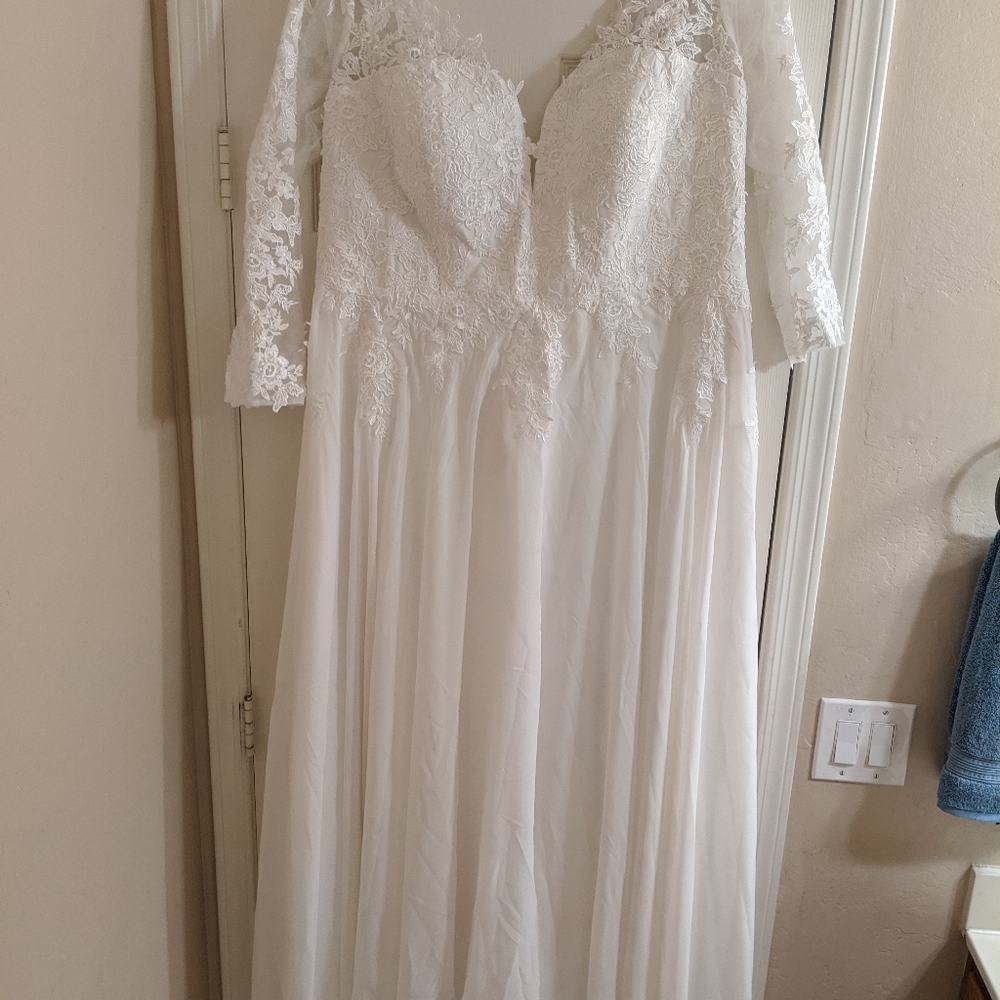 Size 22 a line illusion neck dress